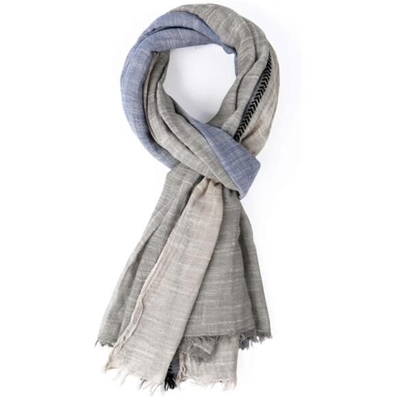 Scarf Long Neck Wraps Fashion Grey Blue - Picture 1 of 6